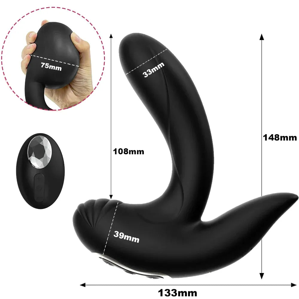 Double Motor Inflatable Anal Plug For Men-6