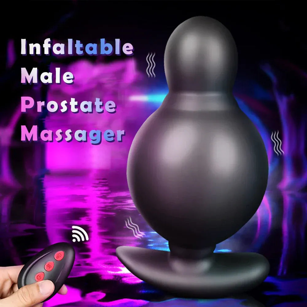 Double Motor Inflatable Anal Plug For Men-1