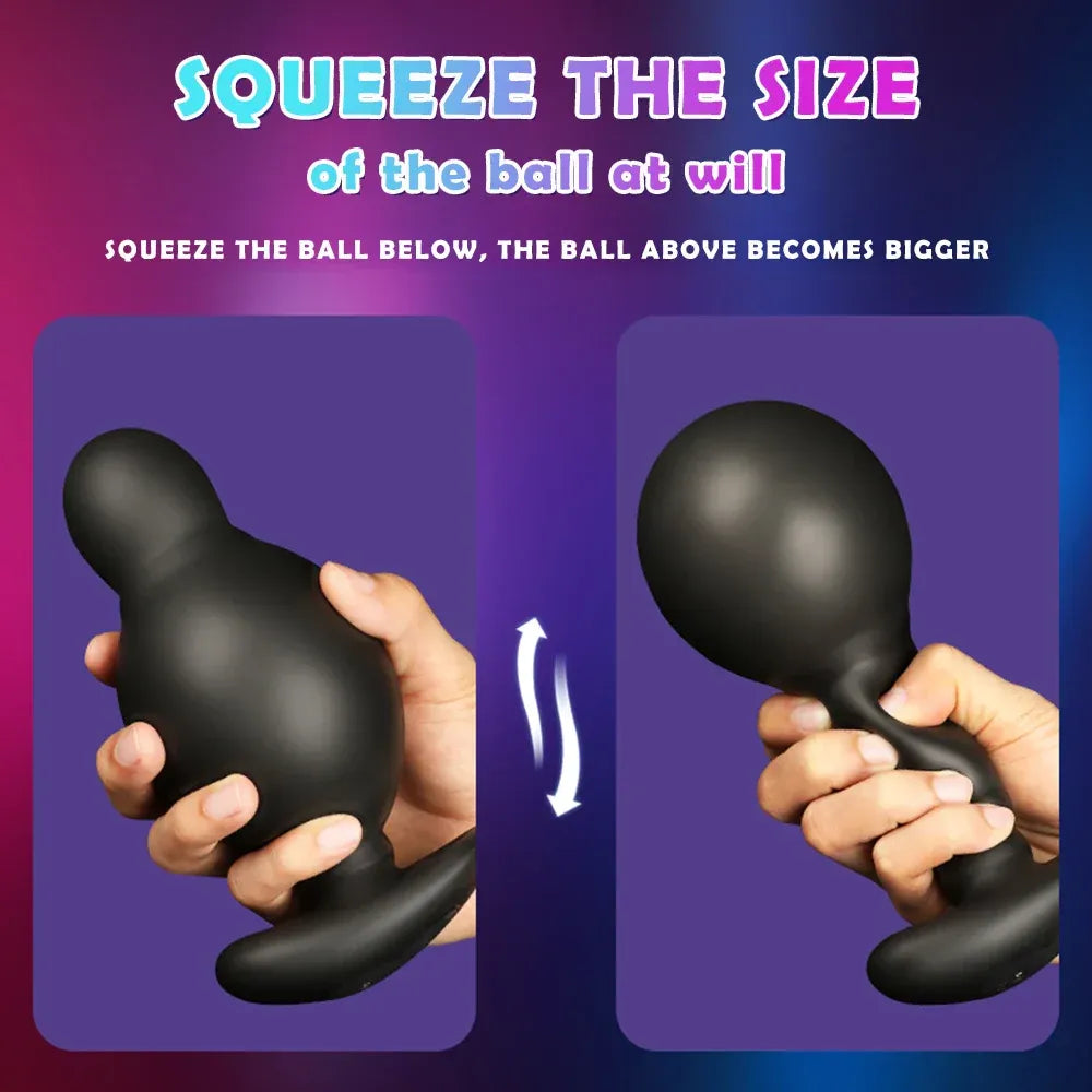 Double Motor Inflatable Anal Plug For Men-3