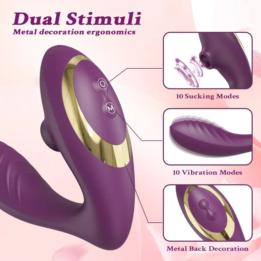 Vibrating Suction Dildo for Women - Clitoris Stimulator-2